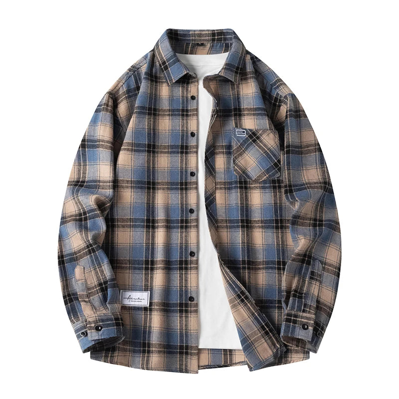 Männer Hemd Plaid Flanell Langarm Grün Lose Herren Casual Hemd Frühling Herbst Übergroßen Business Männlich Weiches Kleid Hemd