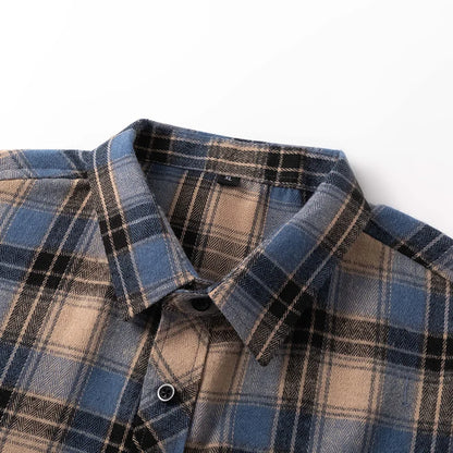 Männer Hemd Plaid Flanell Langarm Grün Lose Herren Casual Hemd Frühling Herbst Übergroßen Business Männlich Weiches Kleid Hemd